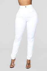 Luxe Ultra High Waist Skinny Jeans - White Ins Street